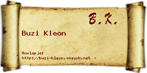 Buzi Kleon névjegykártya